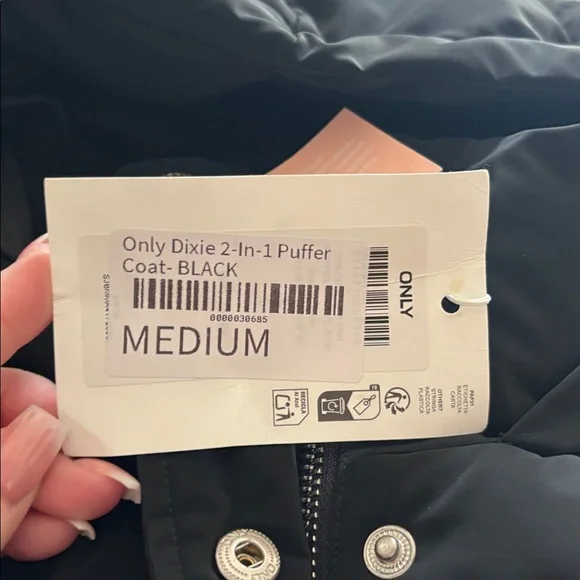 Only Black Quilted Jacket Dixie 2 in 1 - Picture 6 of 8